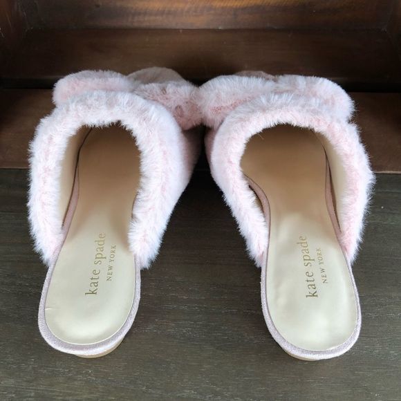 Kate Spade Josie Pink Faux Fur Slippers - Picture 9 of 16
